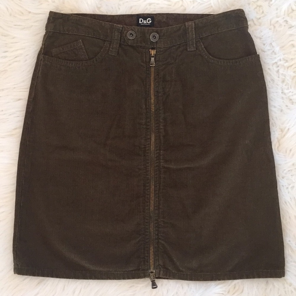 Dolce & Gabbana Corduroy Zip Down Skirt - Picture 2 of 8